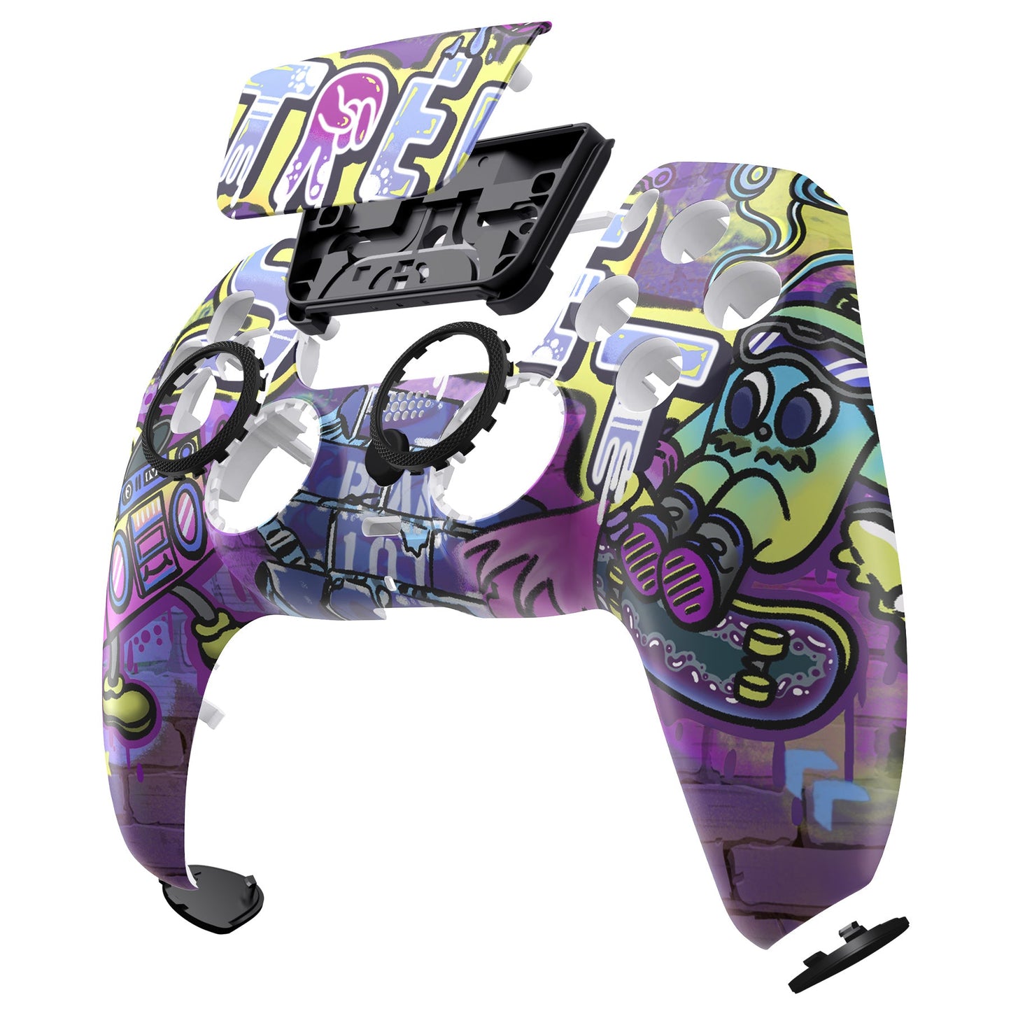 eXtremeRate PS5コントローラーBDM-010/020/030/040/050対応LUNA再設計交換対応用フロントシェル&タッチパッド【ストリートアート】