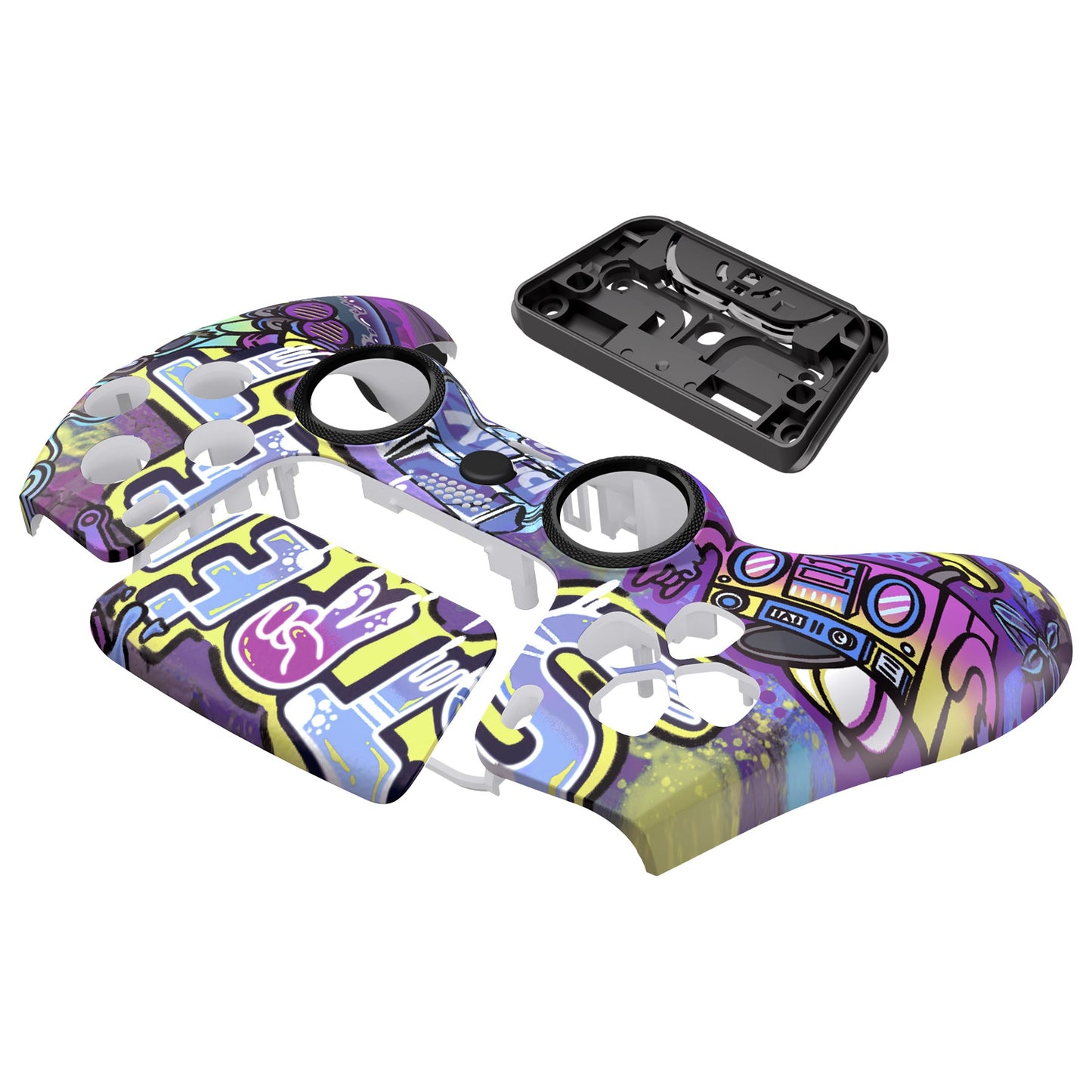 eXtremeRate PS5コントローラーBDM-010/020/030/040/050対応LUNA再設計交換対応用フロントシェル&タッチパッド【ストリートアート】
