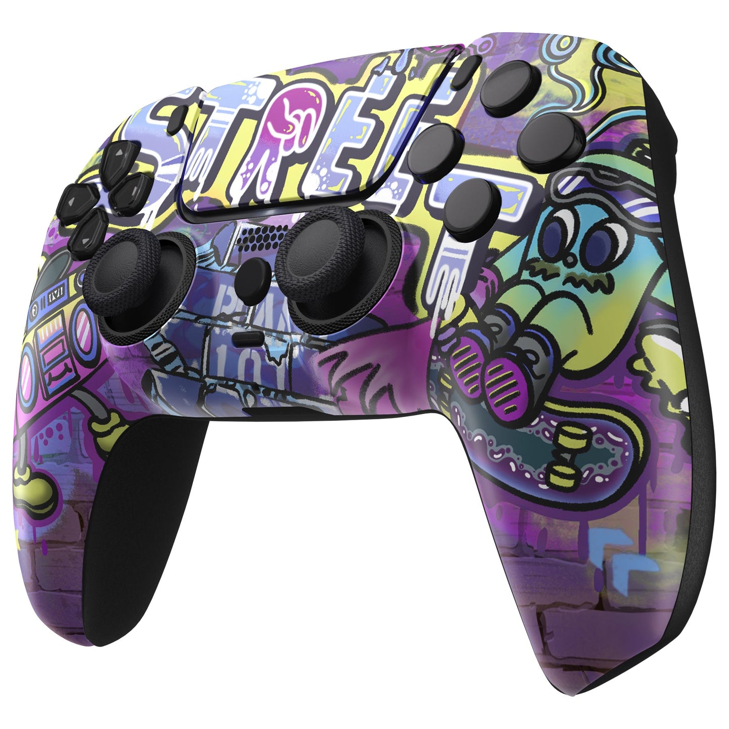 eXtremeRate PS5コントローラーBDM-010/020/030/040/050対応LUNA再設計交換対応用フロントシェル&タッチパッド【ストリートアート】