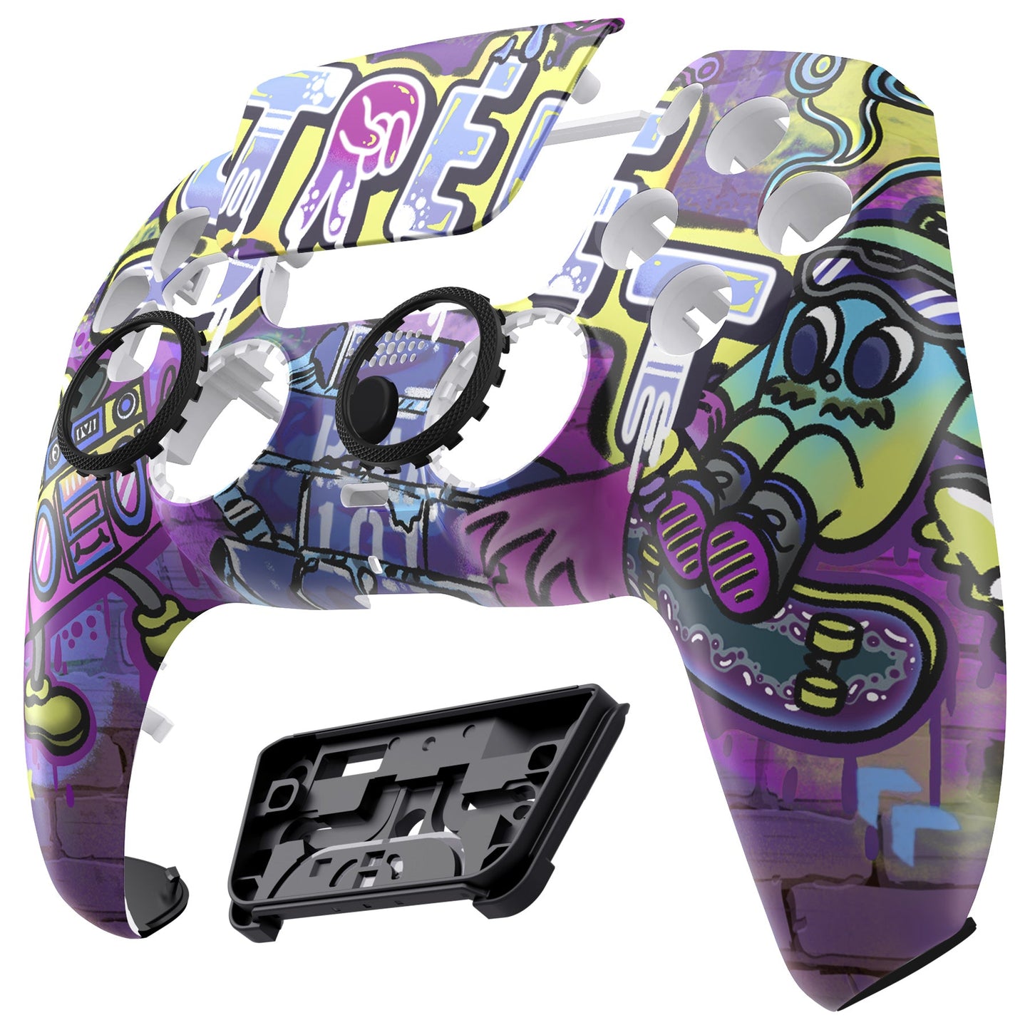 eXtremeRate PS5コントローラーBDM-010/020/030/040/050対応LUNA再設計交換対応用フロントシェル&タッチパッド【ストリートアート】