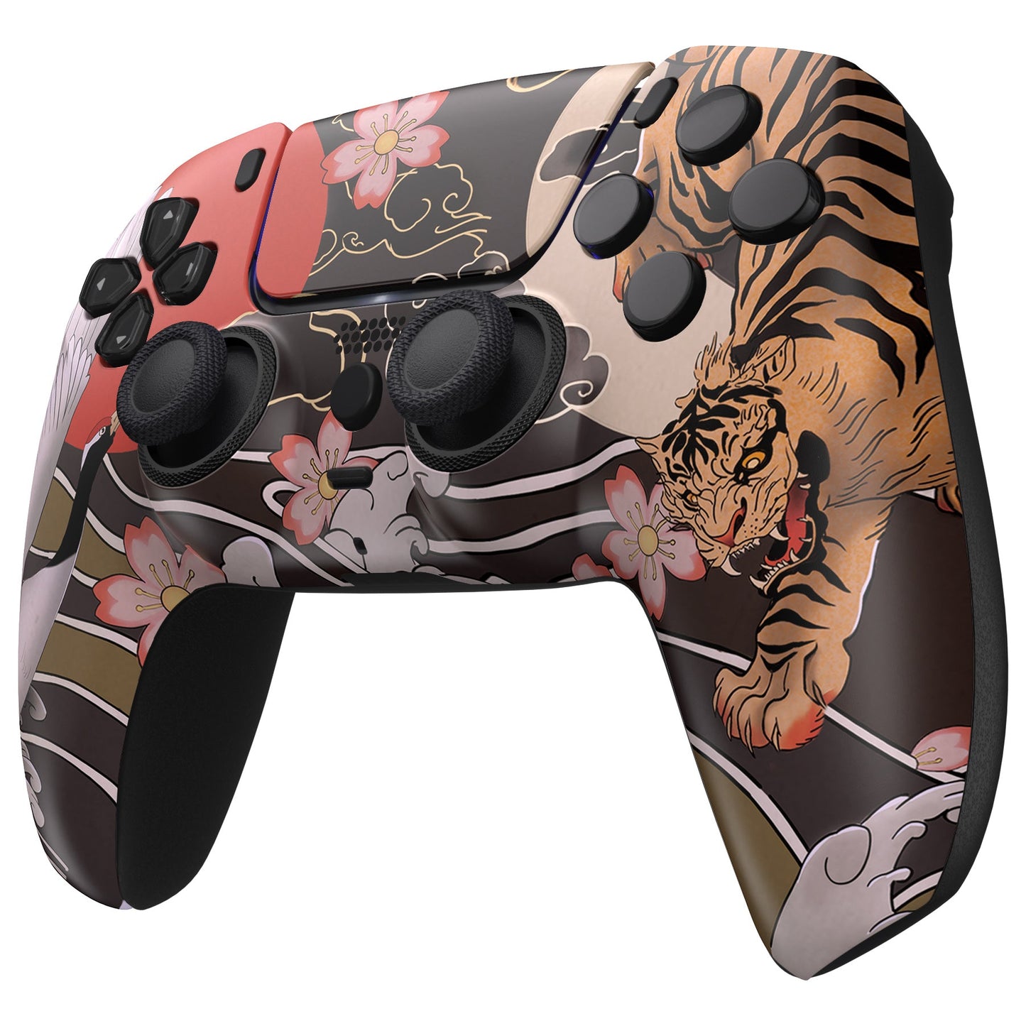 eXtremeRate PS5コントローラーBDM-010/020/030/040/050対応LUNA再設計交換対応用フロントシェル&タッチパッド【虎と鶴】