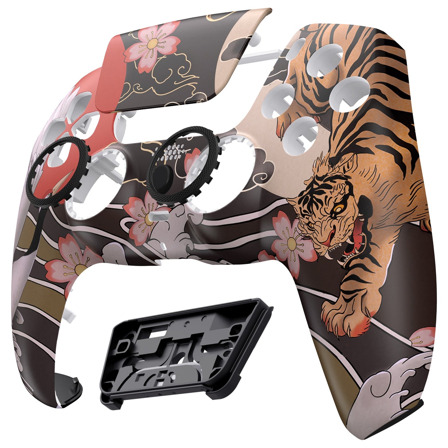 eXtremeRate PS5コントローラーBDM-010/020/030/040/050対応LUNA再設計交換対応用フロントシェル&タッチパッド【虎と鶴】