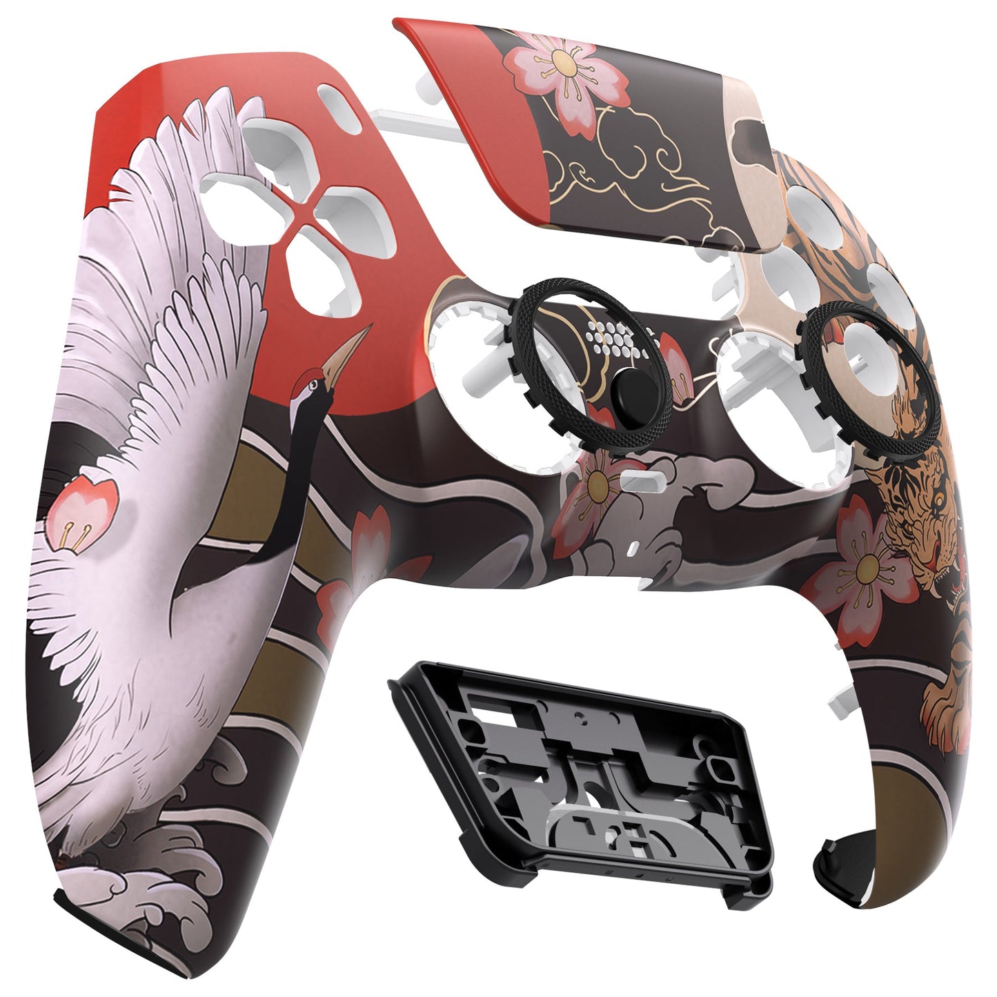 eXtremeRate PS5コントローラーBDM-010/020/030/040/050対応LUNA再設計交換対応用フロントシェル&タッチパッド【虎と鶴】