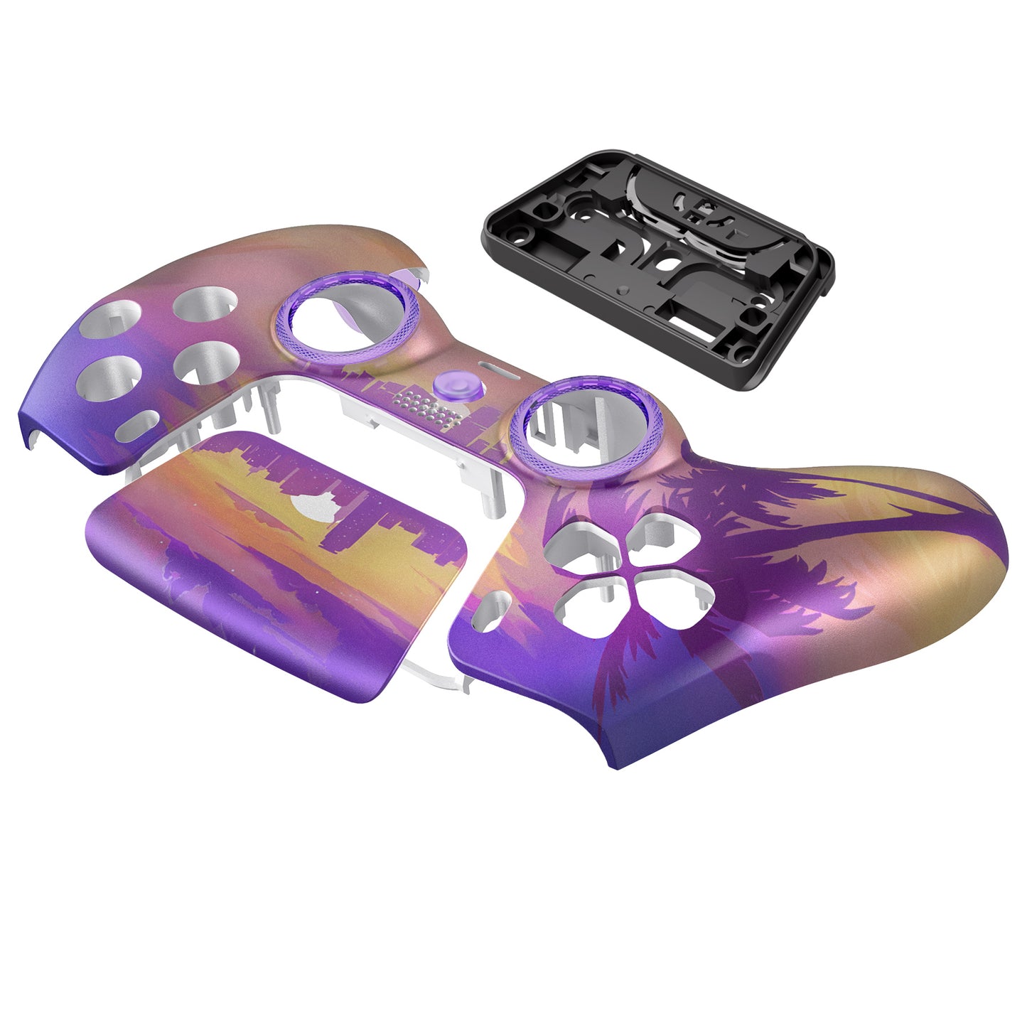eXtremeRate PS5コントローラーBDM-010/020/030/040/050/060対応LUNA再設計交換対応用フロントシェル&タッチパッド【マイアミの夕日】