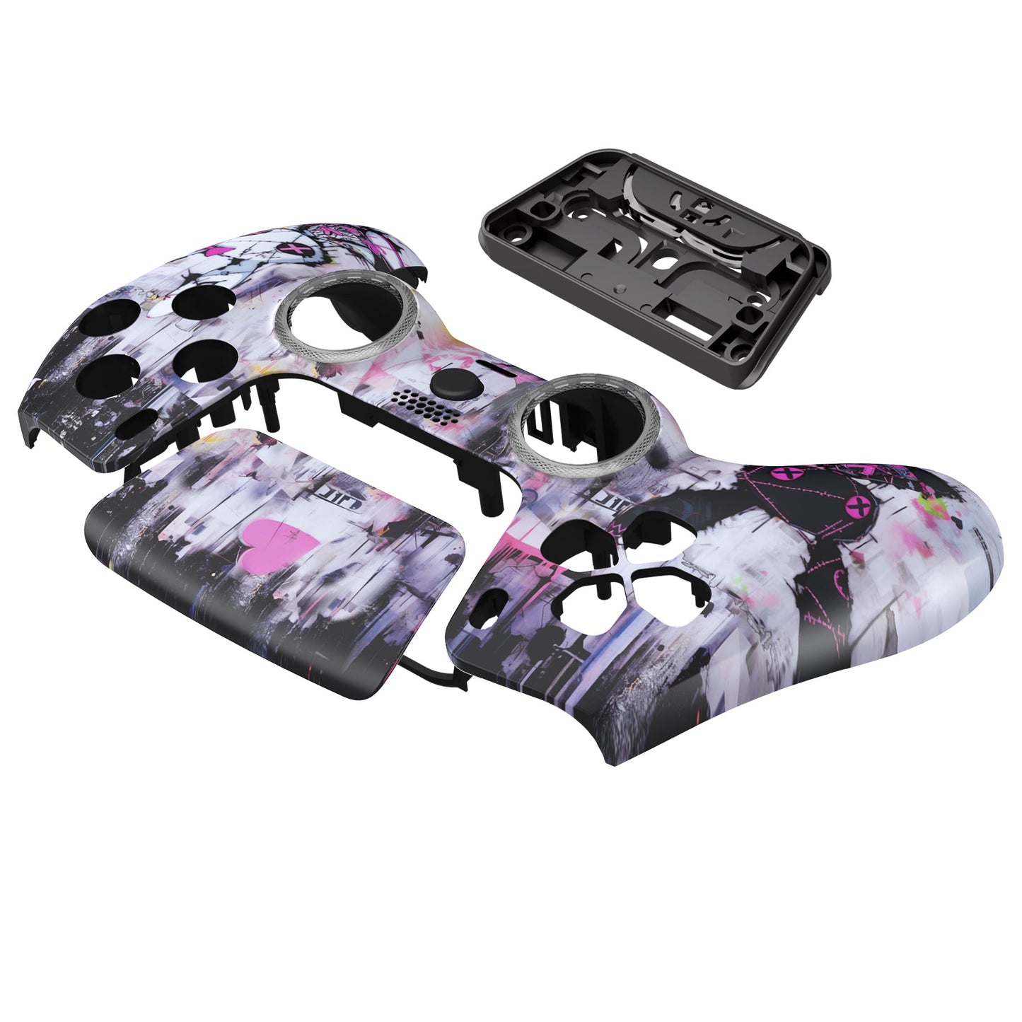 eXtremeRate PS5コントローラーBDM-010/020/030/040/050/060対応LUNA再設計交換対応用フロントシェル&タッチパッド【可愛いパンク兎ちゃん】
