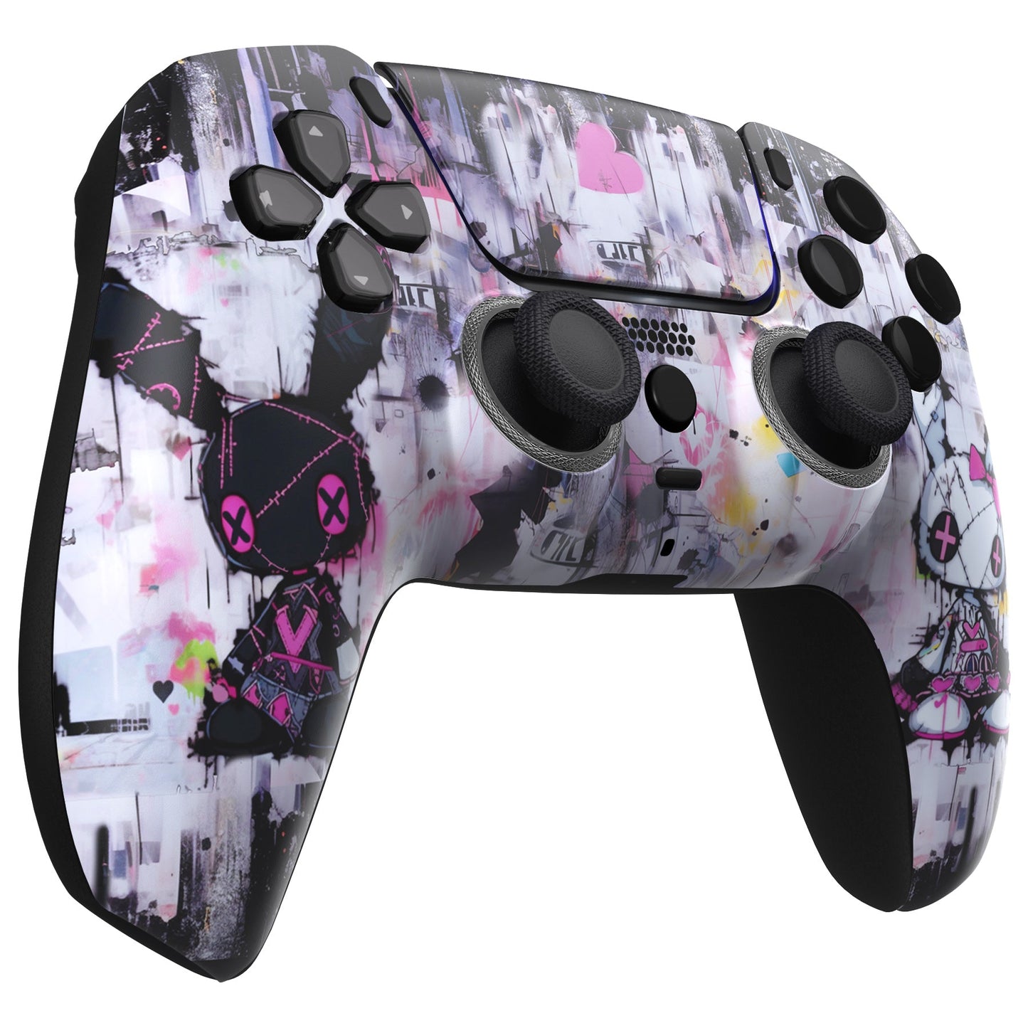 eXtremeRate PS5コントローラーBDM-010/020/030/040/050対応LUNA再設計交換対応用フロントシェル&タッチパッド【可愛いパンク兎ちゃん】