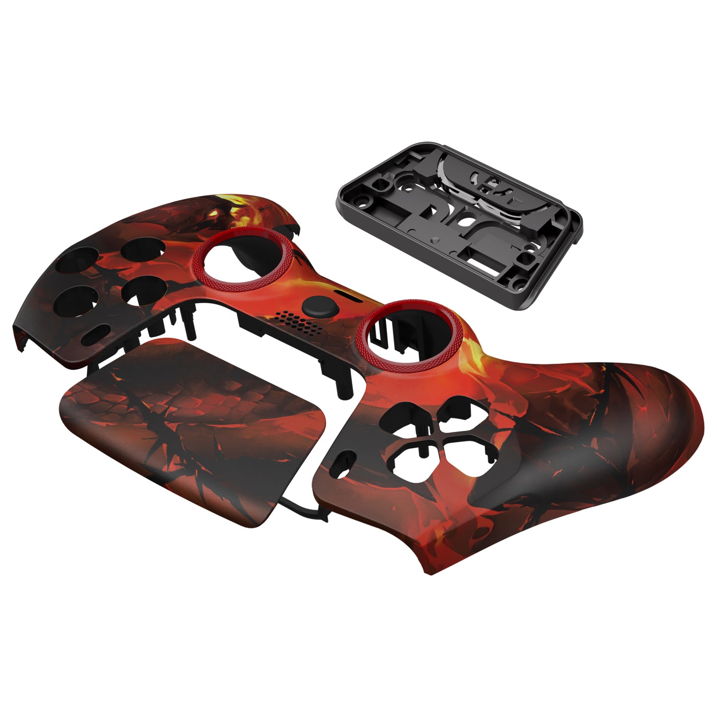 eXtremeRate Replacement Front Shell & Touchpad for PS5 Controller BDM-010/020/030/040/050/060 (Purgatory Fire Serpent)