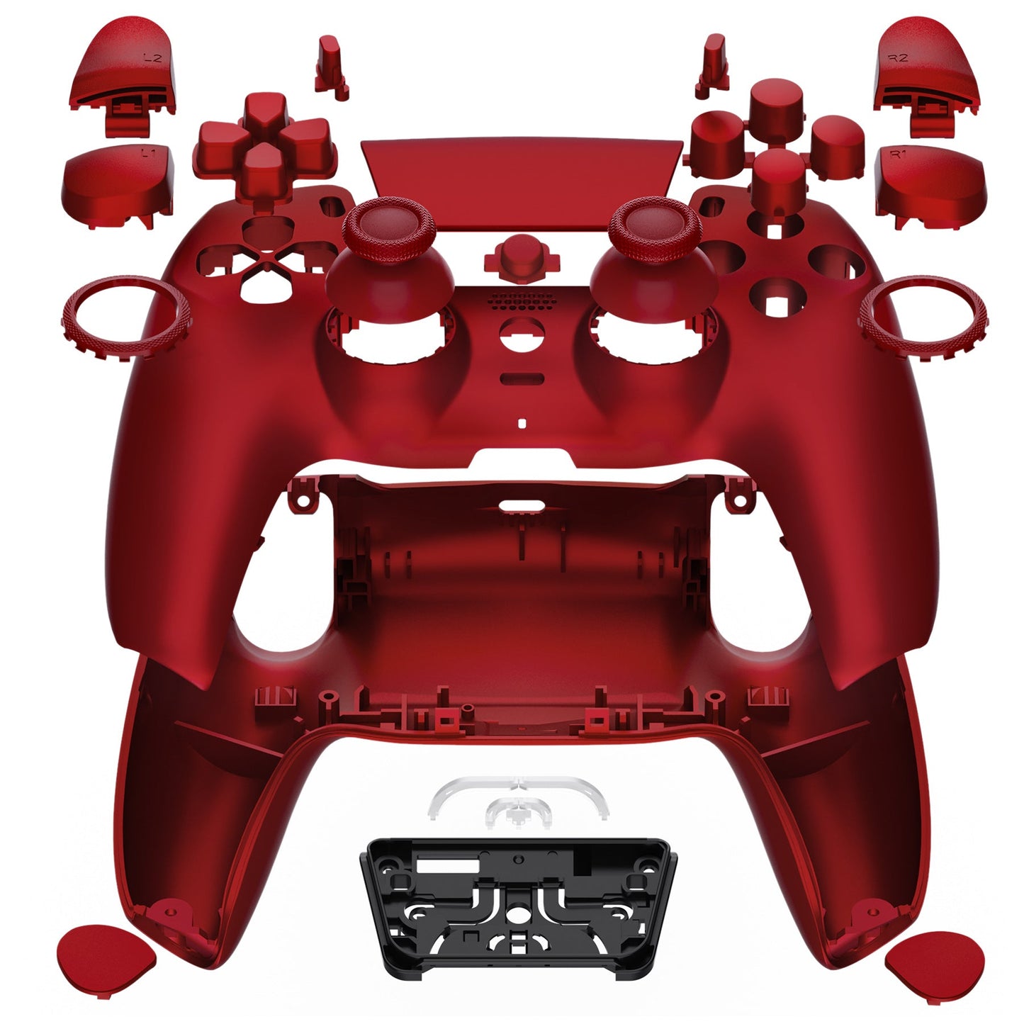 eXtremeRate PS5コントローラーBDM-030/040/050対応LUNA再設計交換対応用フルセットシェル&ボタン【スカーレットレッド】