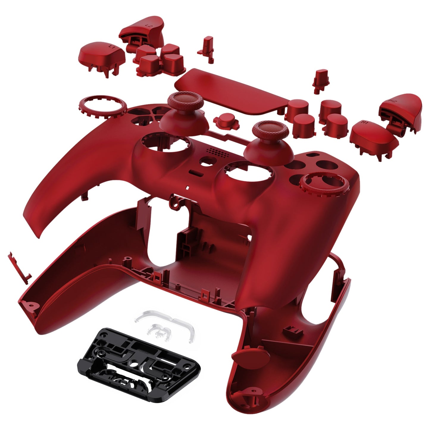 eXtremeRate PS5コントローラーBDM-030/040/050対応LUNA再設計交換対応用フルセットシェル&ボタン【スカーレットレッド】