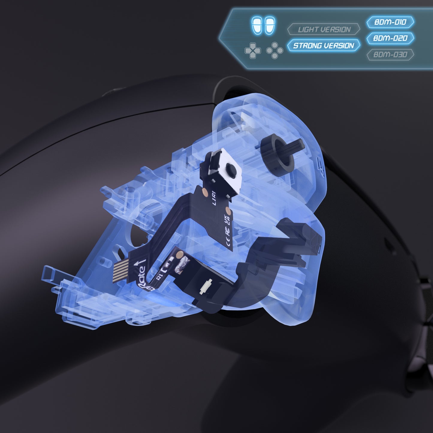 eXtremeRateマイクロスイッチ-ps5コントローラーBDM-010&BDM-020 ショルダーボタンに対応用ストロングバージョンタクタイルクリッキーヘアトリガーキットV2、人間工学に基づいたマイクロスイッチL2R2ボタンとタクタイルスイッチL1R1ボタン、ps5コントローラーに対応用マウスクリック