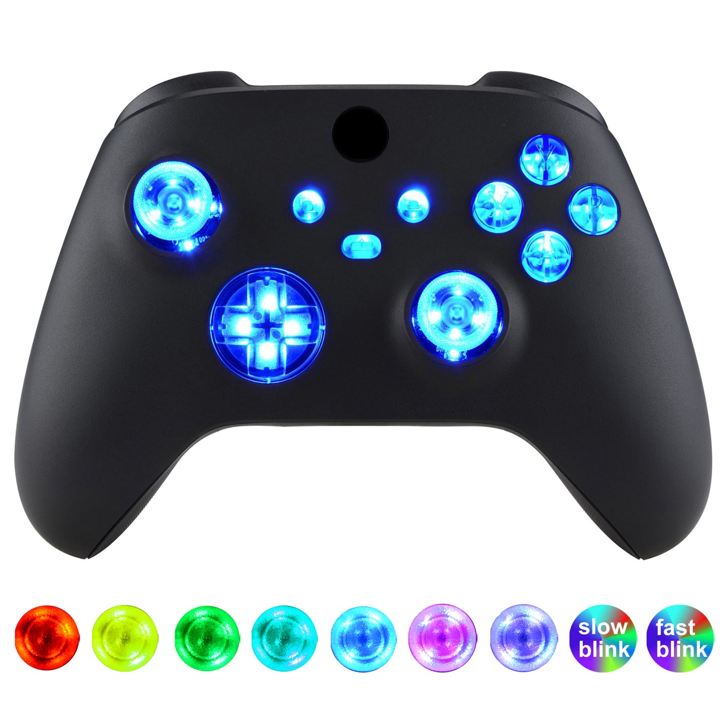 eXtremeRate Xbox Series X&Sコントローラー用マルチカラー発光ボタンDTF V2 LEDキット【クリア】