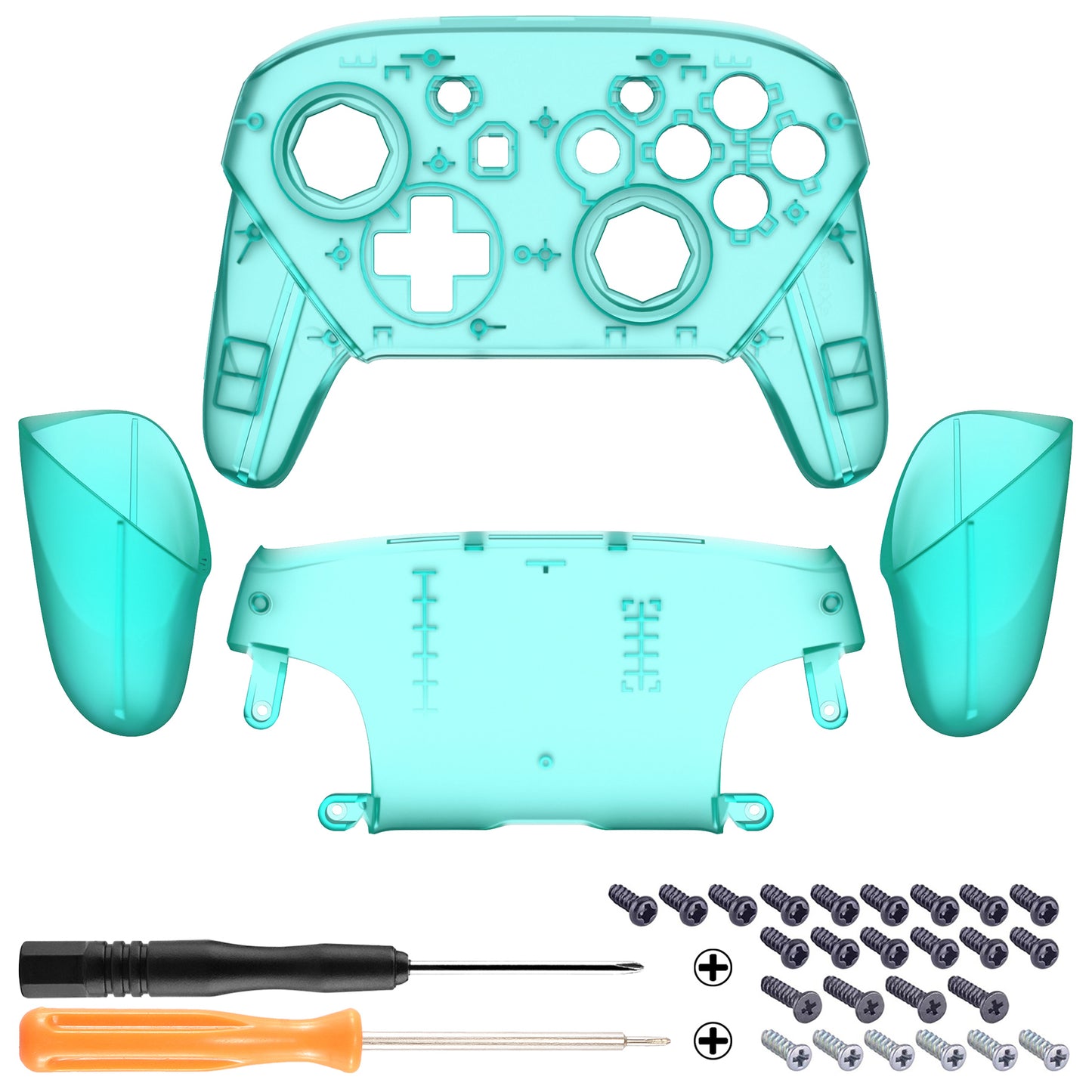 eXtremeRate Nintendo Switch Pro用 八角形ゲート付きスティックデザイン交換フルセットシェル【エメラルドグリーン】