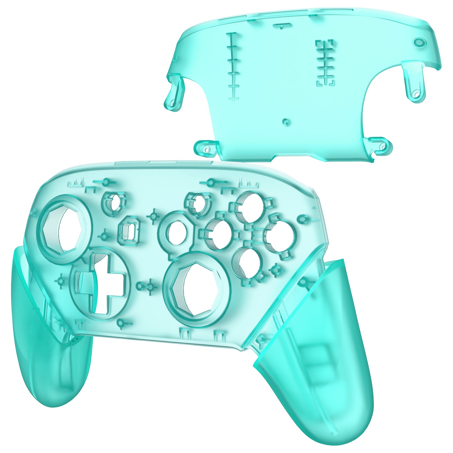 eXtremeRate Nintendo Switch Pro用 八角形ゲート付きスティックデザイン交換フルセットシェル【エメラルドグリーン】