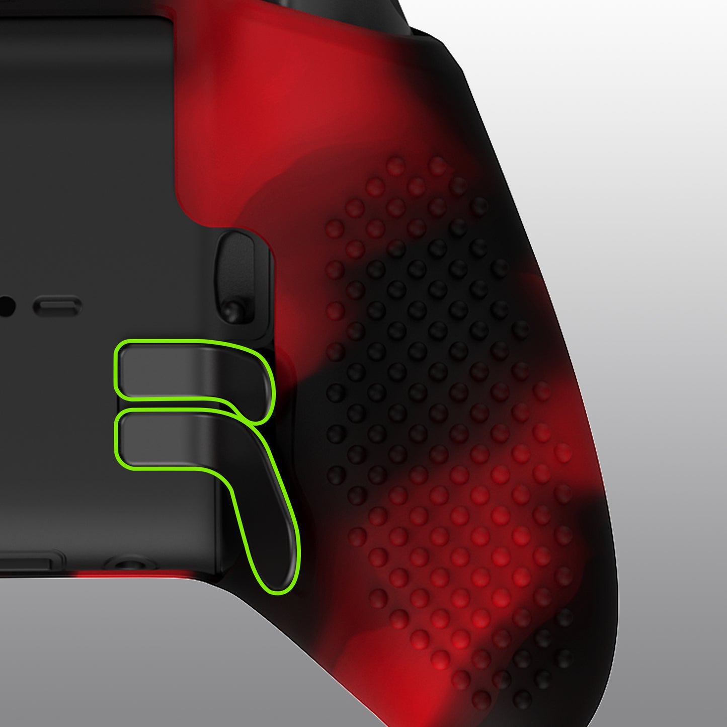 eXtremeRate Xbox One Elite Series 2&Elite 2 Coreコントローラー用滑り止め保護シリコンケース&サムグリップキャップ【ブラック&レッド】