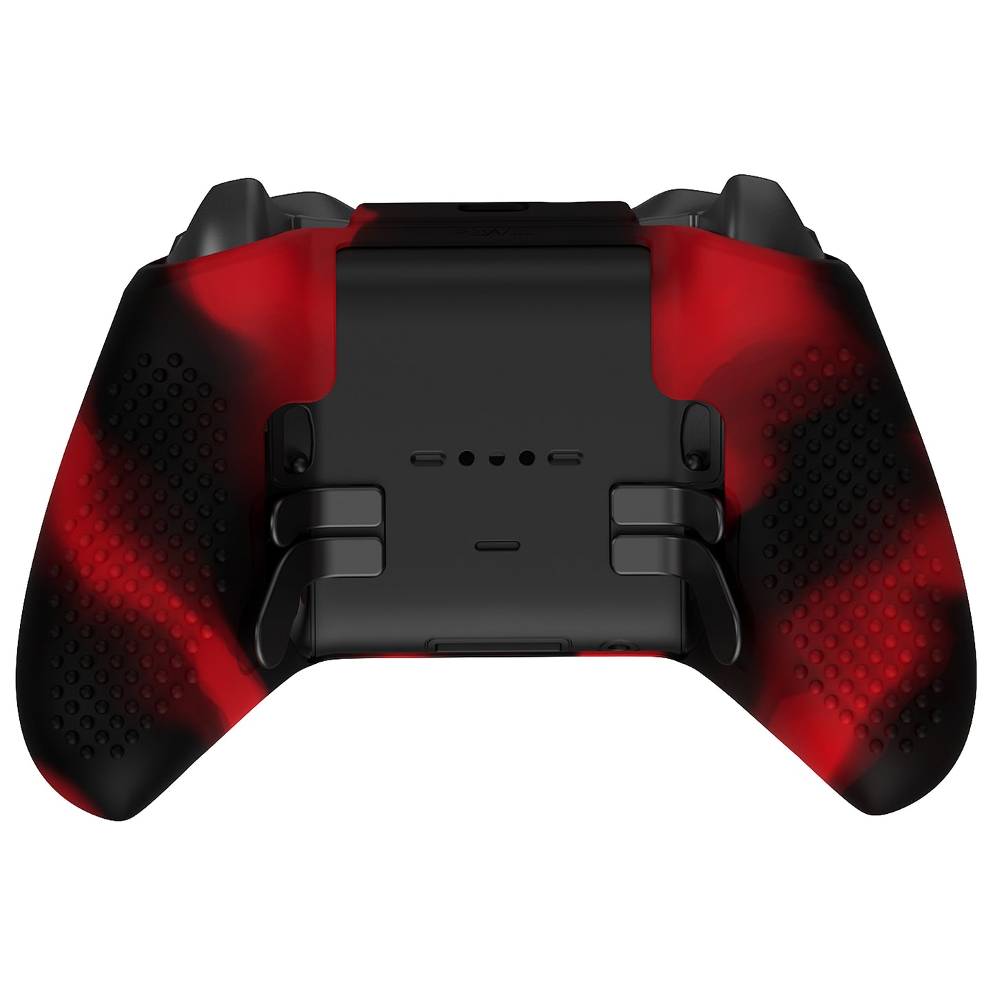 eXtremeRate Xbox One Elite Series 2&Elite 2 Coreコントローラー用滑り止め保護シリコンケース&サムグリップキャップ【ブラック&レッド】