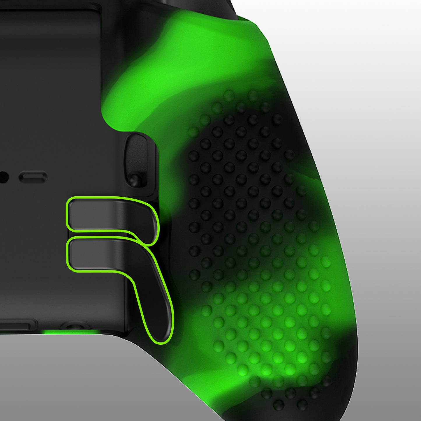 eXtremeRate Xbox One Elite Series 2&Elite 2 Coreコントローラー用滑り止め保護シリコンケース&サムグリップキャップ【グリーン&ブラック】