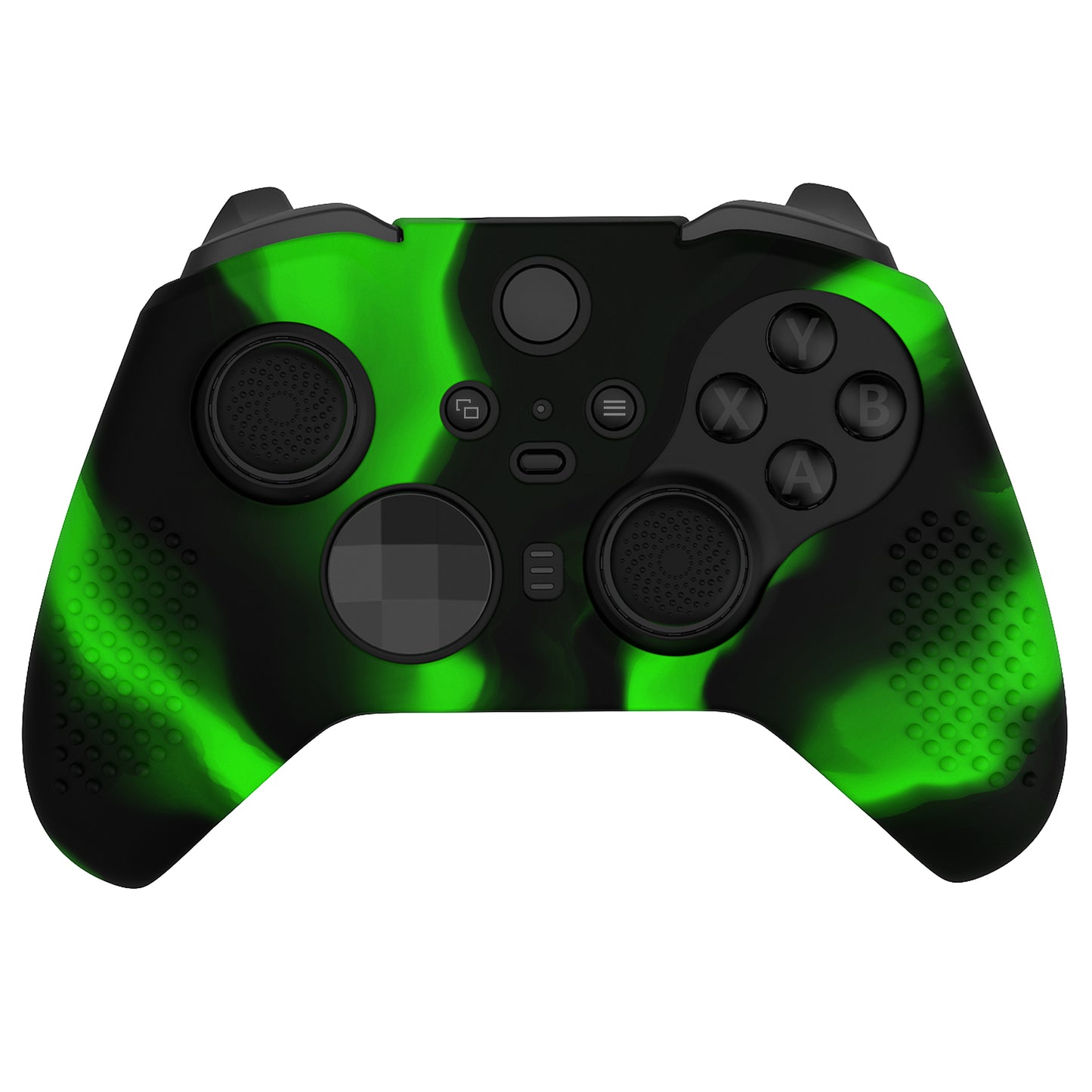 eXtremeRate Xbox One Elite Series 2&Elite 2 Coreコントローラー用滑り止め保護シリコンケース&サムグリップキャップ【グリーン&ブラック】