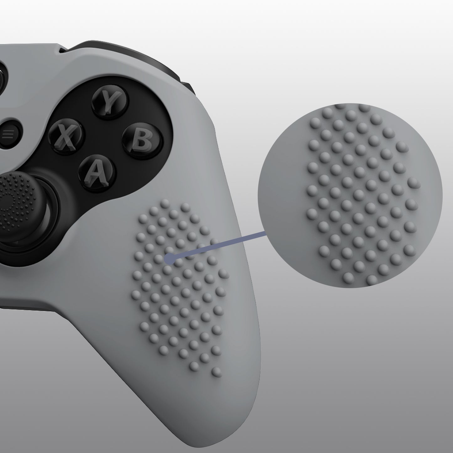 eXtremeRate Xbox One Elite Series 2&Elite 2 Coreコントローラー用滑り止め保護シリコンケース&サムグリップキャップ【ニューホープグレイ】