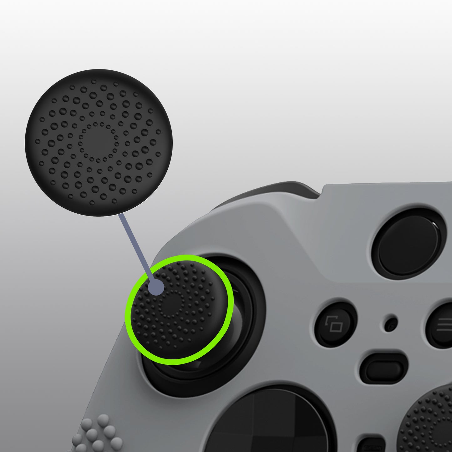 eXtremeRate Xbox One Elite Series 2&Elite 2 Coreコントローラー用滑り止め保護シリコンケース&サムグリップキャップ【ニューホープグレイ】