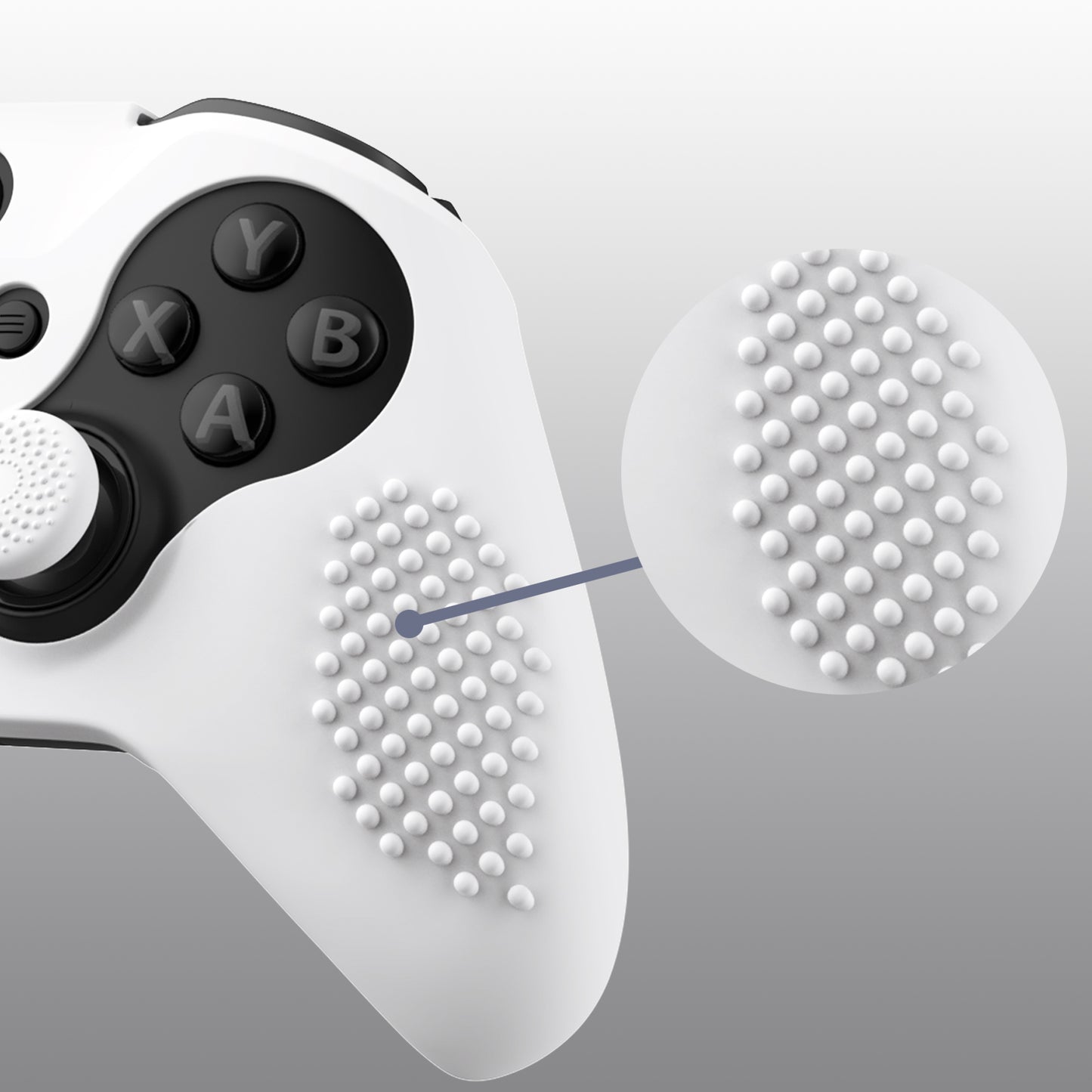 eXtremeRate Xbox One Elite Series 2&Elite 2 Coreコントローラー用滑り止め保護シリコンケース&サムグリップキャップ【ホワイト】