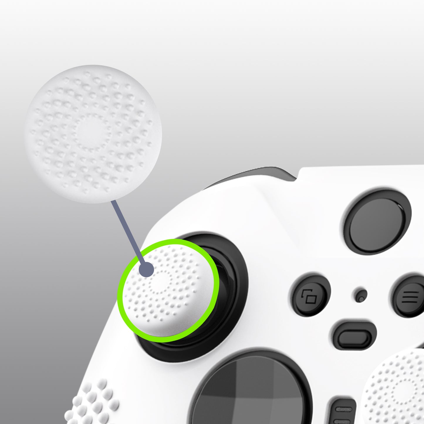 eXtremeRate Xbox One Elite Series 2&Elite 2 Coreコントローラー用滑り止め保護シリコンケース&サムグリップキャップ【ホワイト】