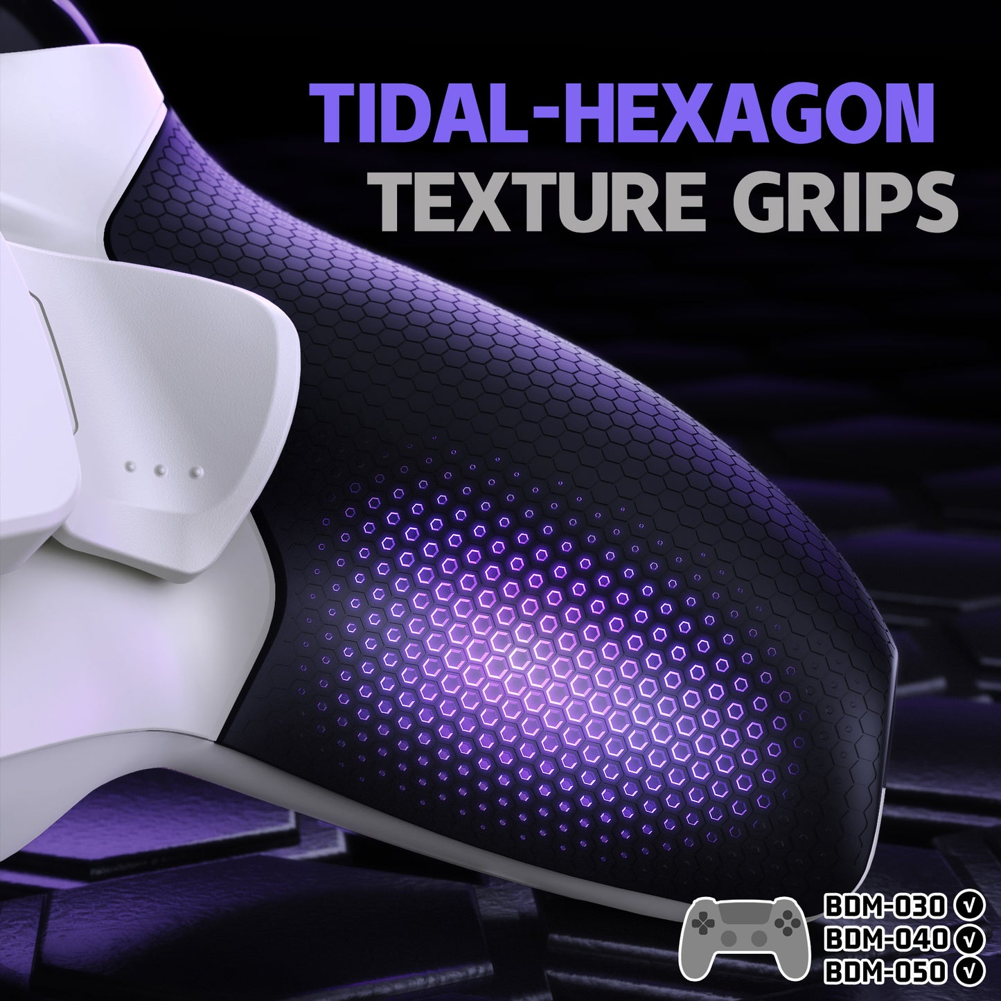 eXtremeRate PS5コントローラーBDM-030/040/050対応用RISE Plus MAXバックパドルキット、クリッキートリガーストップ&ラバーグリップ付き【ラバー付き黒いグリップ白い背面パドル】