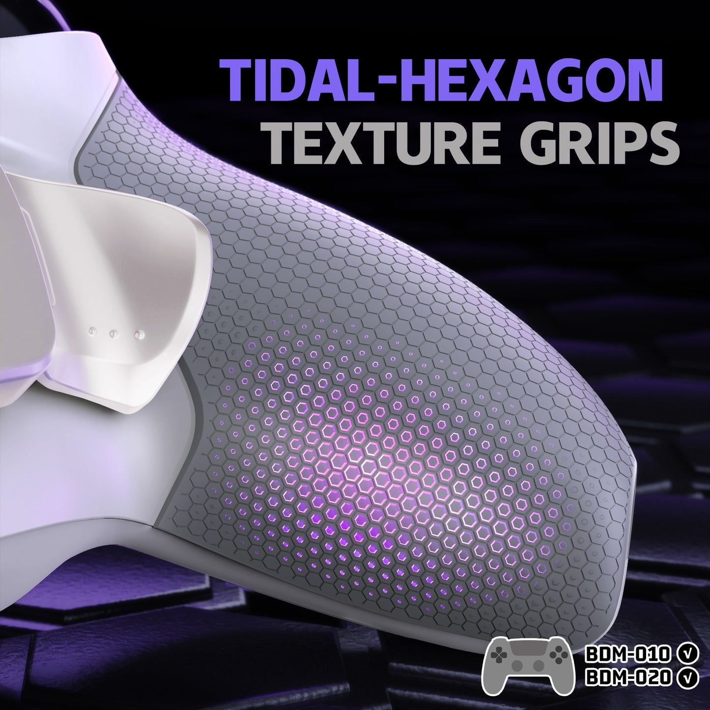 eXtremeRate PS5コントローラーBDM-010/020対応用リアルメタルボタン (RMB) バージョンRISE Plus MAXバックパドルキット、クリッキートリガーストップ&ラバーグリップ付き【ラバー付きグレー】