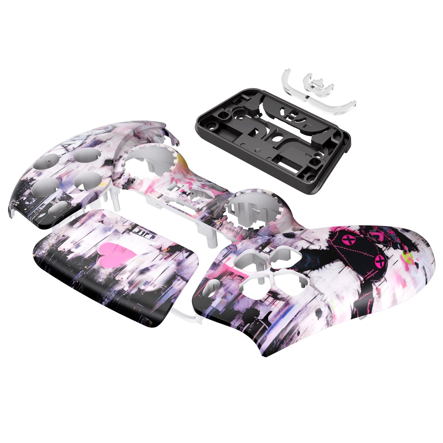 eXtremeRate PS5コントローラーBDM-010/020/030/040/050対応交換対応用フロントハウジングシェル&タッチパッド【可愛いパンク兎ちゃん】
