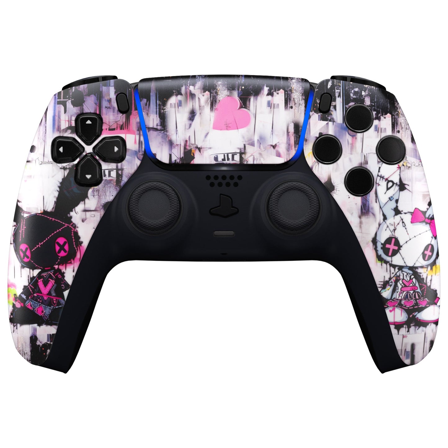 eXtremeRate PS5コントローラーBDM-010/020/030/040/050対応交換対応用フロントハウジングシェル&タッチパッド【可愛いパンク兎ちゃん】