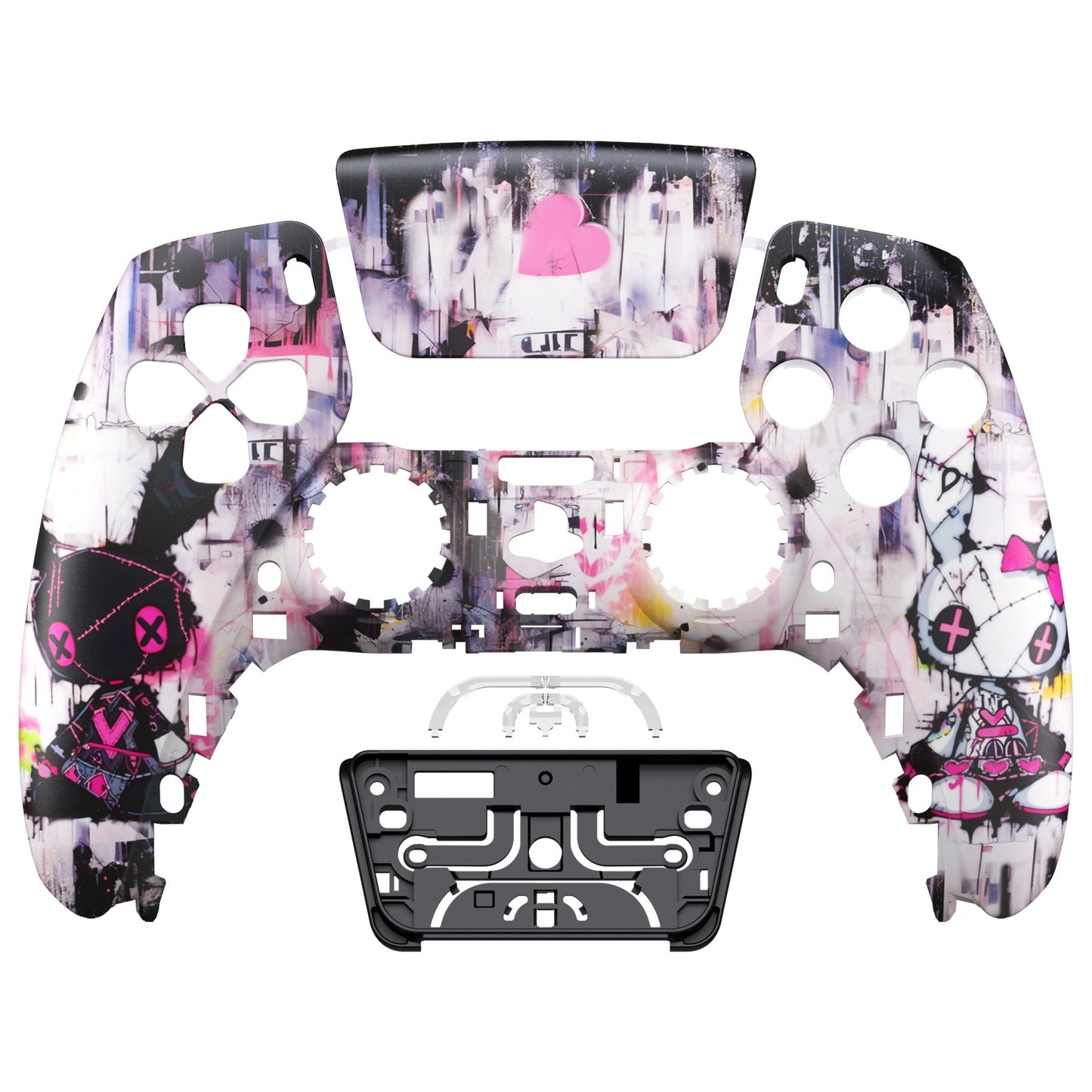 eXtremeRate PS5コントローラーBDM-010/020/030/040/050対応交換対応用フロントハウジングシェル&タッチパッド【可愛いパンク兎ちゃん】