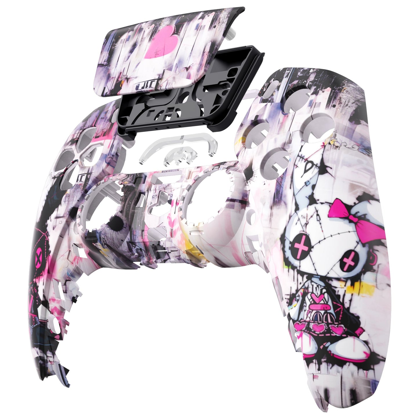 eXtremeRate PS5コントローラーBDM-010/020/030/040/050対応交換対応用フロントハウジングシェル&タッチパッド【可愛いパンク兎ちゃん】