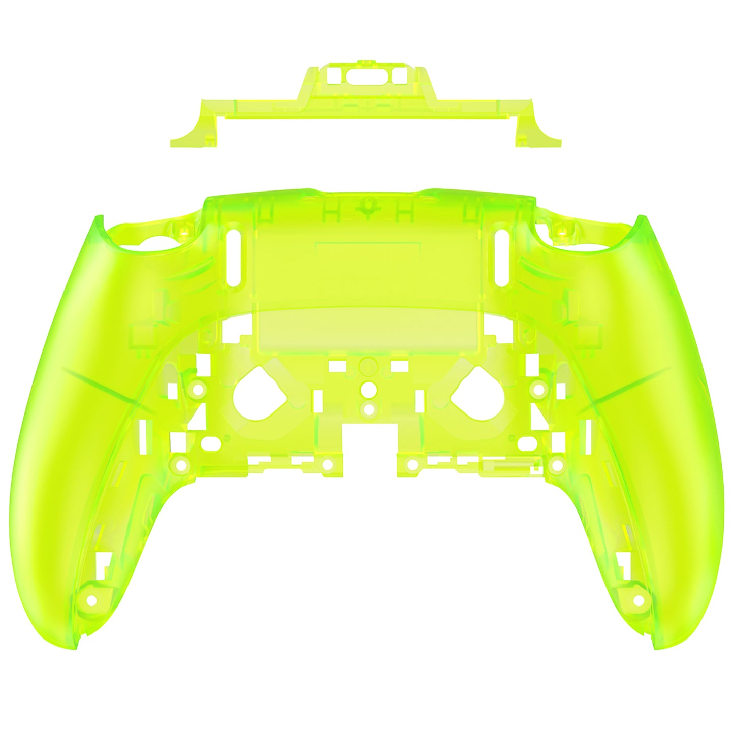 eXtremeRate PS5 edgeコントローラー対応交換対応用バックハウジングボトムシェル【クリアライムグリーン】