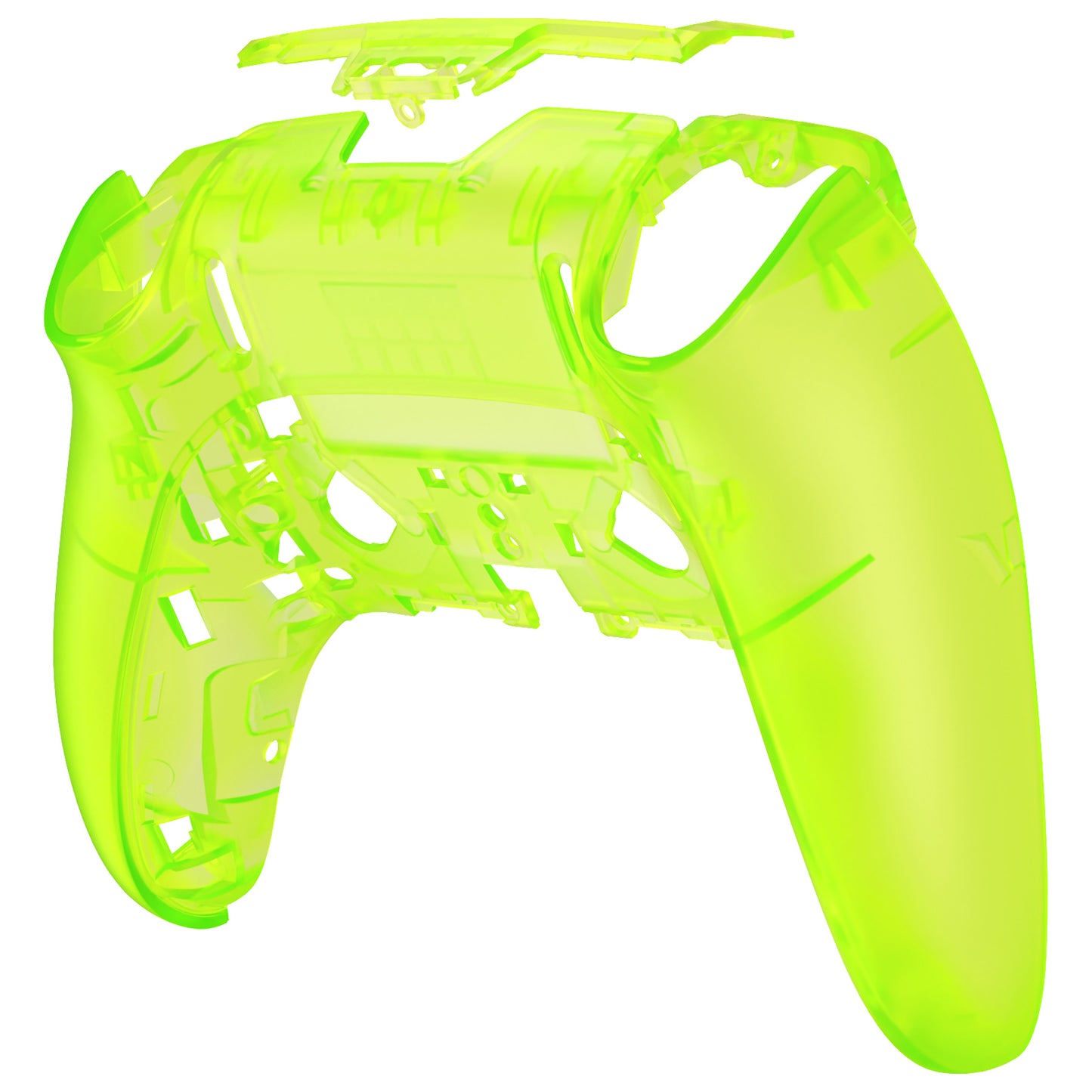 eXtremeRate PS5 edgeコントローラー対応交換対応用バックハウジングボトムシェル【クリアライムグリーン】