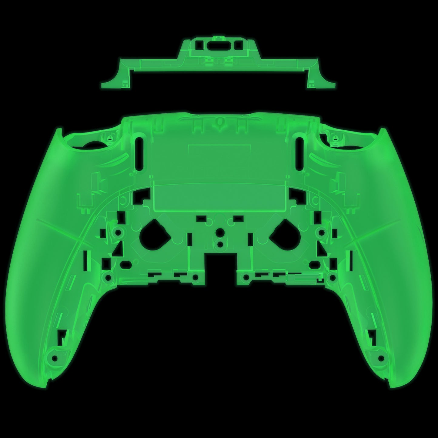 eXtremeRate PS5 edgeコントローラー対応交換対応用バックハウジングボトムシェル【暗闇で光る-グリーン】