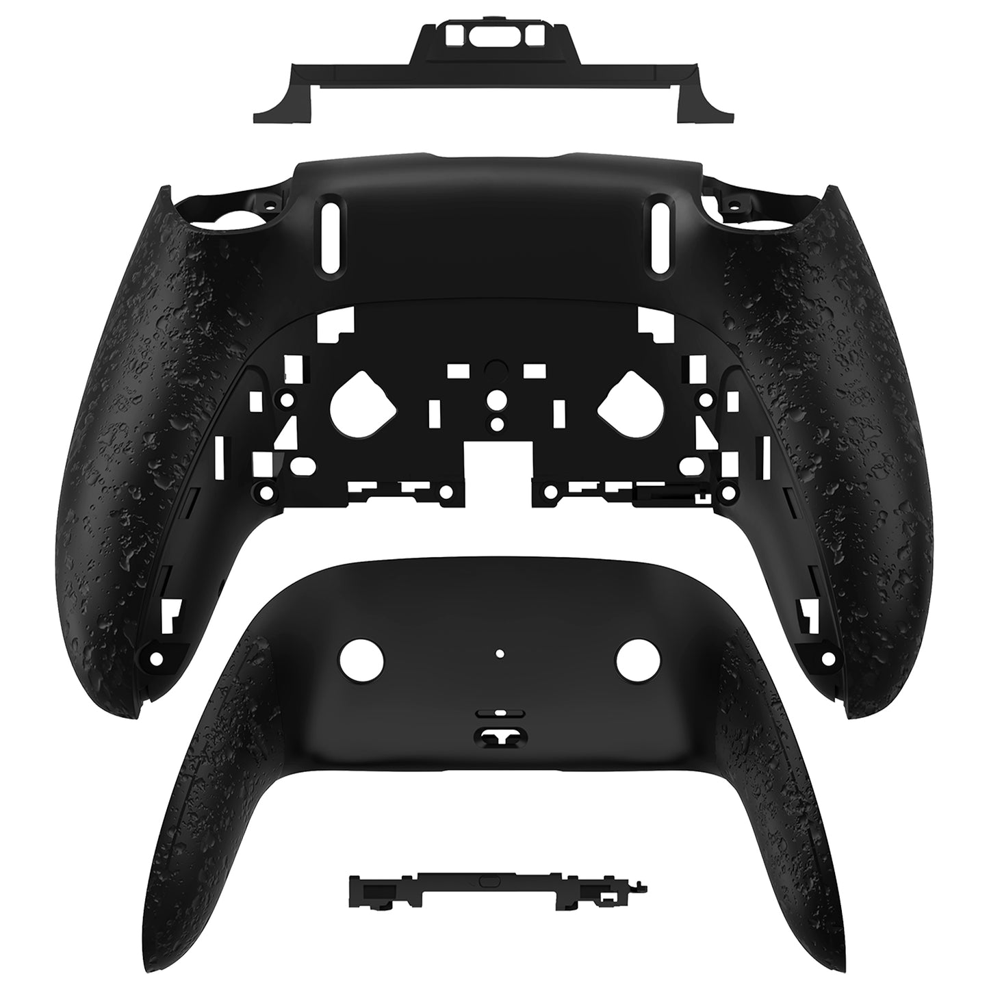 eXtremeRate PS5 edgeコントローラー対応交換対応用バックハウジングボトムシェル&ボトムデコレーションカバーシェル 【テクスチャードブラック】