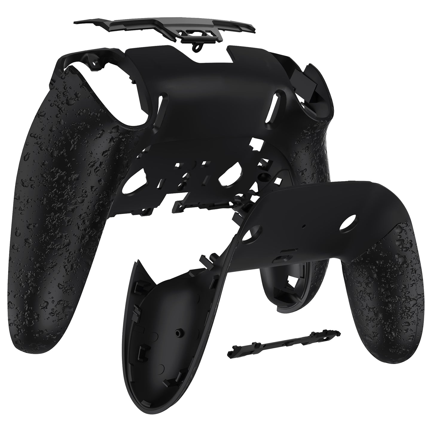 eXtremeRate PS5 edgeコントローラー対応交換対応用バックハウジングボトムシェル&ボトムデコレーションカバーシェル 【テクスチャードブラック】