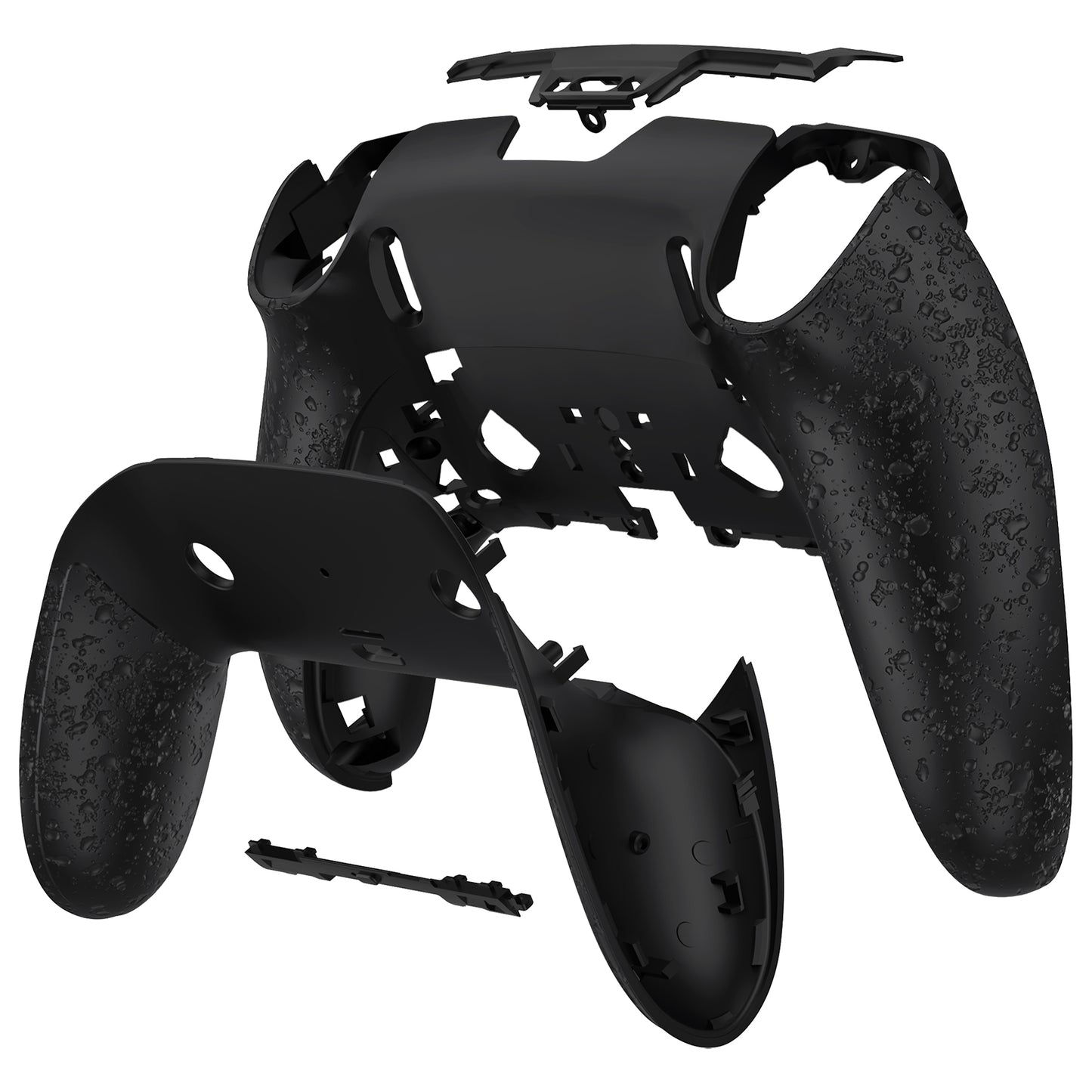 eXtremeRate PS5 edgeコントローラー対応交換対応用バックハウジングボトムシェル&ボトムデコレーションカバーシェル 【テクスチャードブラック】