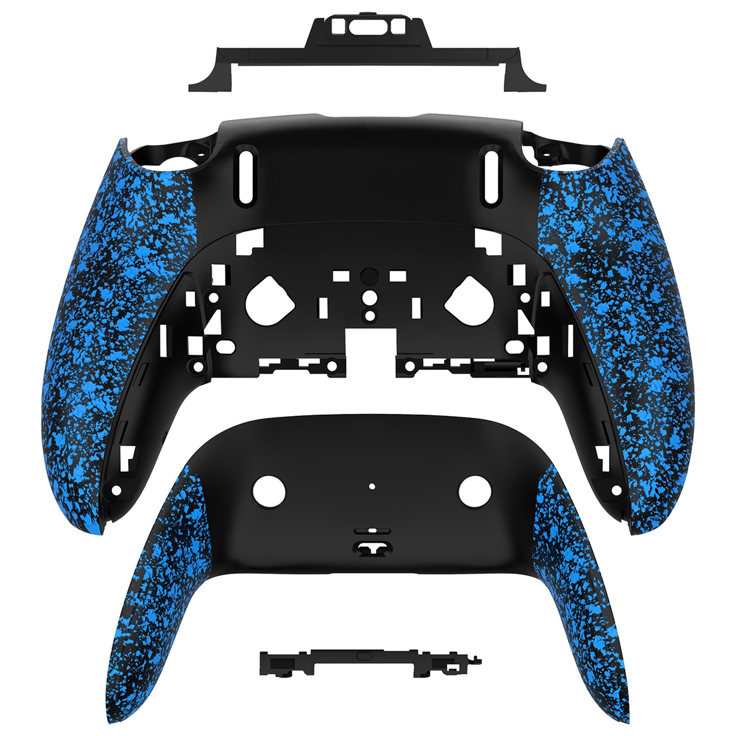 eXtremeRate PS5 edgeコントローラー対応交換対応用バックハウジングボトムシェル&ボトムデコレーションカバーシェル 【テクスチャードブルー】
