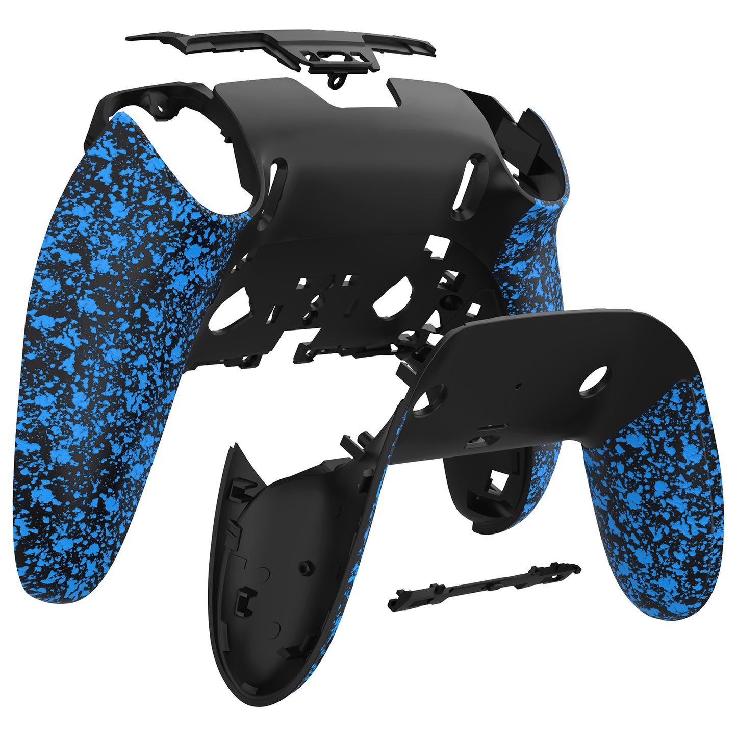 eXtremeRate PS5 edgeコントローラー対応交換対応用バックハウジングボトムシェル&ボトムデコレーションカバーシェル 【テクスチャードブルー】