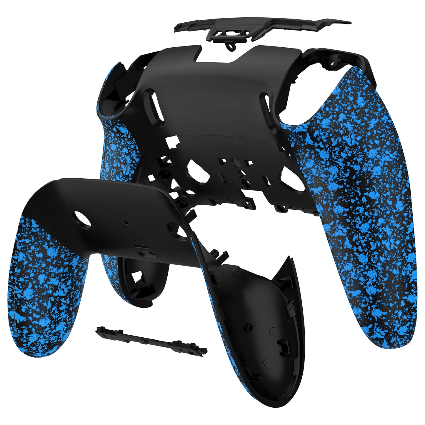 eXtremeRate PS5 edgeコントローラー対応交換対応用バックハウジングボトムシェル&ボトムデコレーションカバーシェル 【テクスチャードブルー】