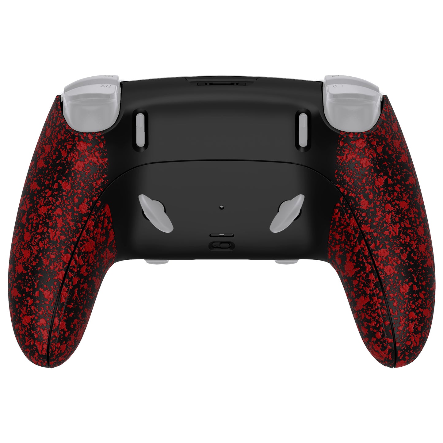 eXtremeRate PS5 edgeコントローラー対応交換対応用バックハウジングボトムシェル&ボトムデコレーションカバーシェル 【テクスチャー・赤色】
