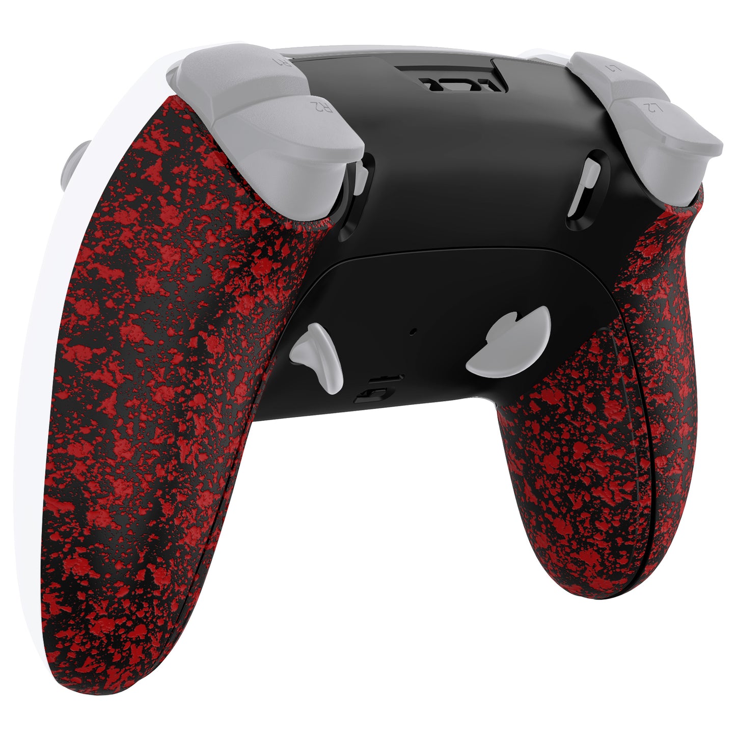 eXtremeRate PS5 edgeコントローラー対応交換対応用バックハウジングボトムシェル&ボトムデコレーションカバーシェル 【テクスチャー・赤色】