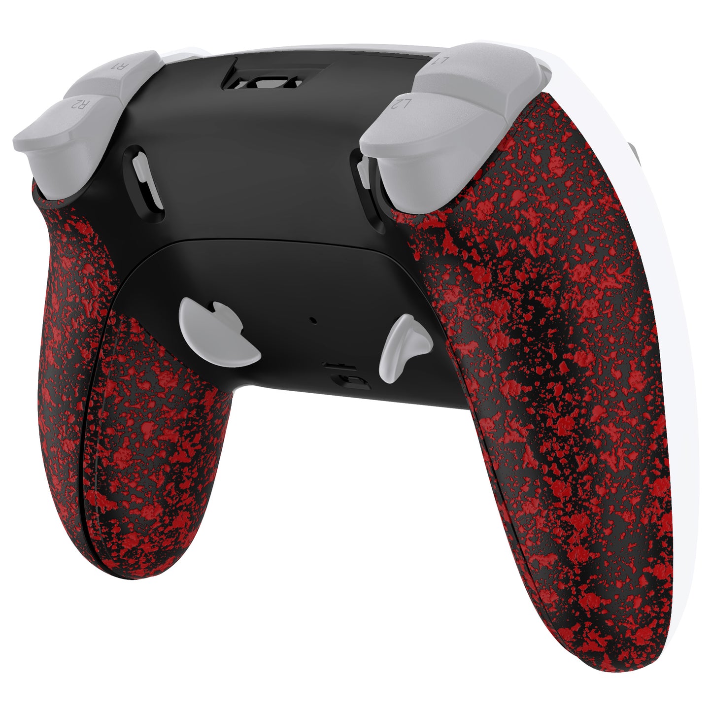 eXtremeRate PS5 edgeコントローラー対応交換対応用バックハウジングボトムシェル&ボトムデコレーションカバーシェル 【テクスチャー・赤色】