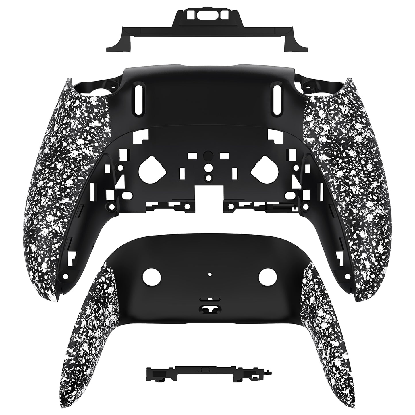eXtremeRate PS5 edgeコントローラー対応交換対応用バックハウジングボトムシェル&ボトムデコレーションカバーシェル 【テクスチャードホワイト】