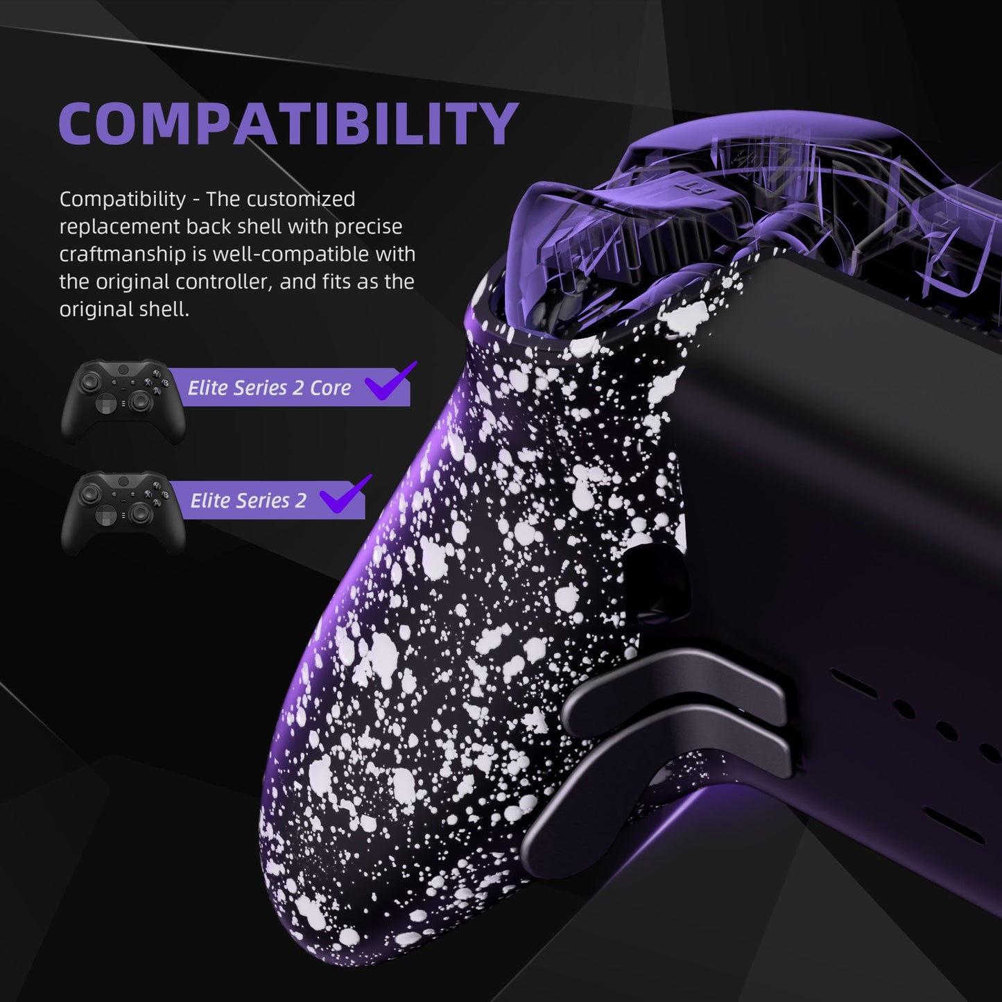 eXtremeRate Xbox Elite Series 2&Elite Series 2 Coreコントローラー(モデル1797)用交換ボトムシェルケース【テクスチャードホワイト】