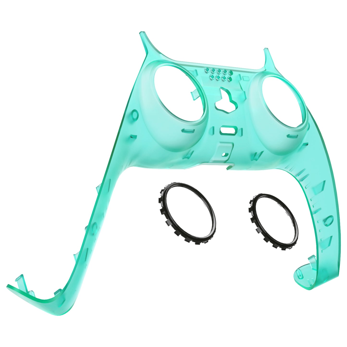 eXtremeRate PS5コントローラーBDM-010/020/030/040/050対応アクセントリング付き交換対応用装飾トリムシェル【エメラルドグリーン】