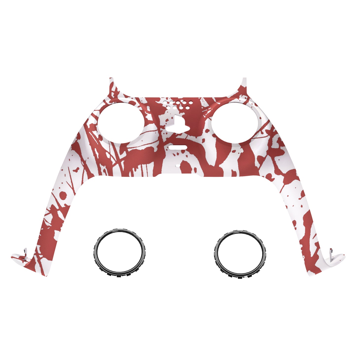 eXtremeRate PS5コントローラーBDM-010/020/030/040/050対応アクセントリング付き交換対応用装飾トリムシェル【血痕】