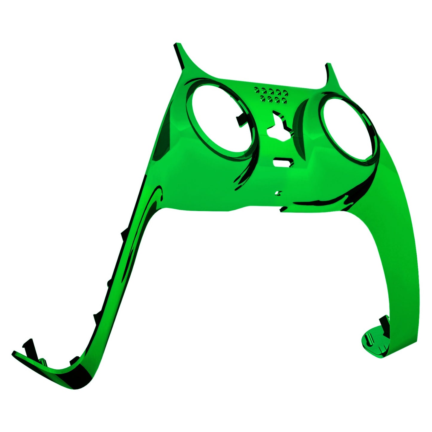 eXtremeRate PS5コントローラーBDM-010/020/030/040/050対応アクセントリング付き交換対応用装飾トリムシェル【クロームグリーングロッシー】