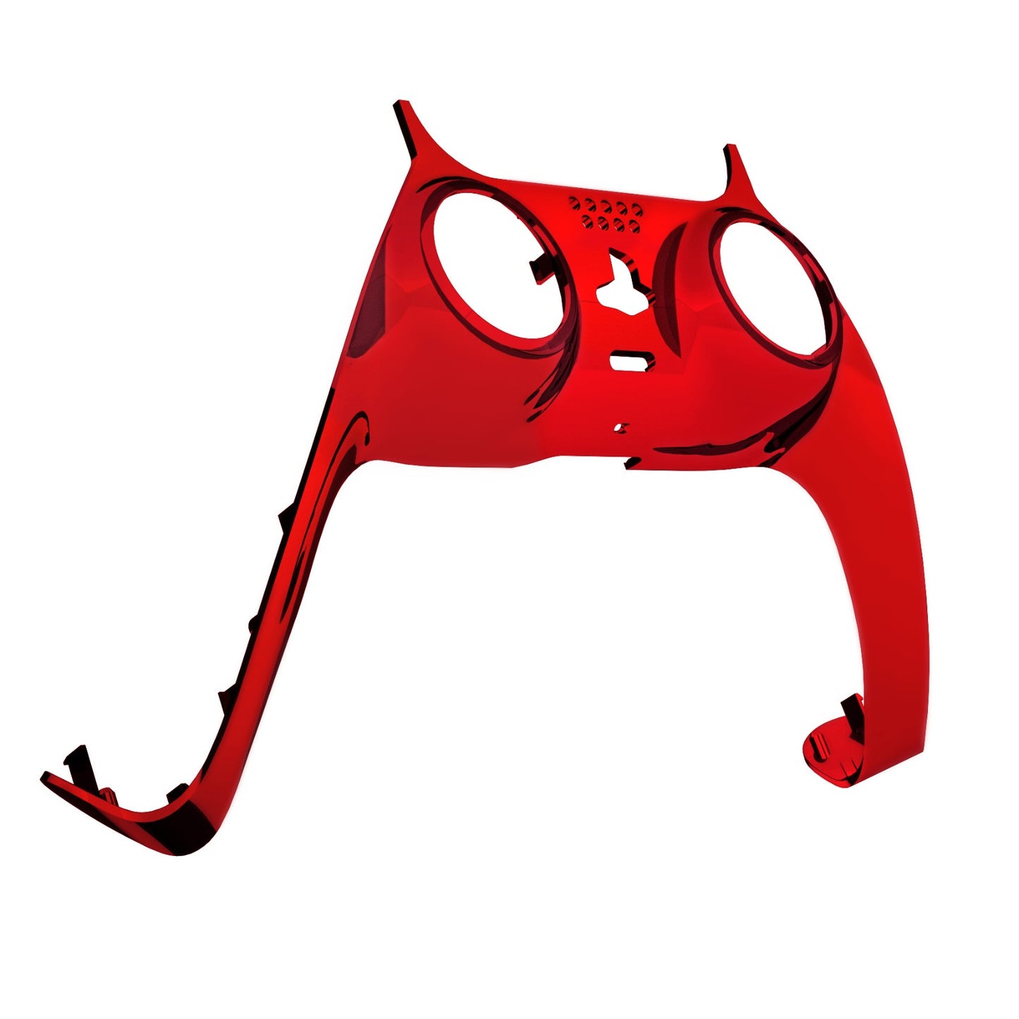 eXtremeRate PS5コントローラーBDM-010/020/030/040/050対応アクセントリング付き交換対応用装飾トリムシェル【クロームレッドグロッシー】