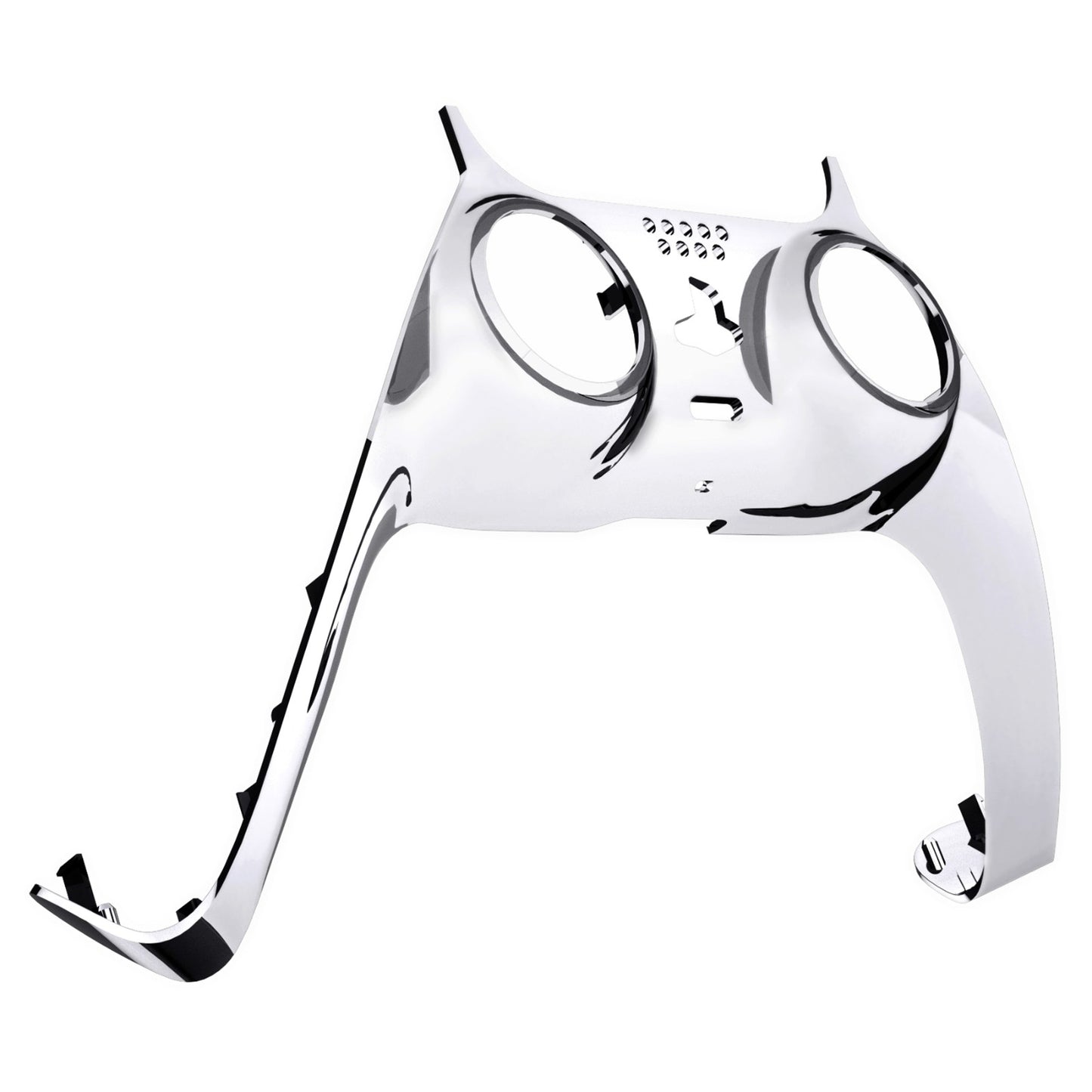 eXtremeRate PS5コントローラーBDM-010/020/030/040/050対応アクセントリング付き交換対応用装飾トリムシェル【クロームシルバーグロッシー】